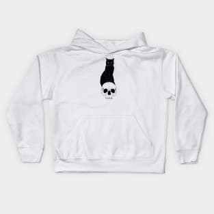 Halloween Design - Cat with Skull Kids Hoodie